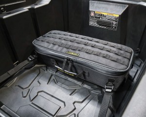 Photo showing RG-1080 Trails End tool bag installed in the back of UTV
